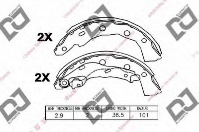 DJ PARTS bs1364 -  Комплект тормозных колодок
